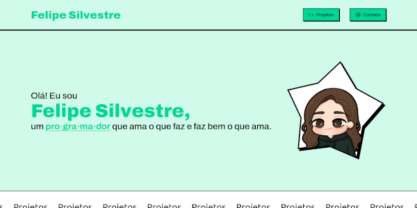 Uma captura de tela referente ao projeto 'Portfolio'